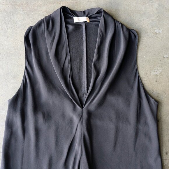 Ramy Brook Samantha V-Neck Tank Top Silk Black small - Picture 3 of 7